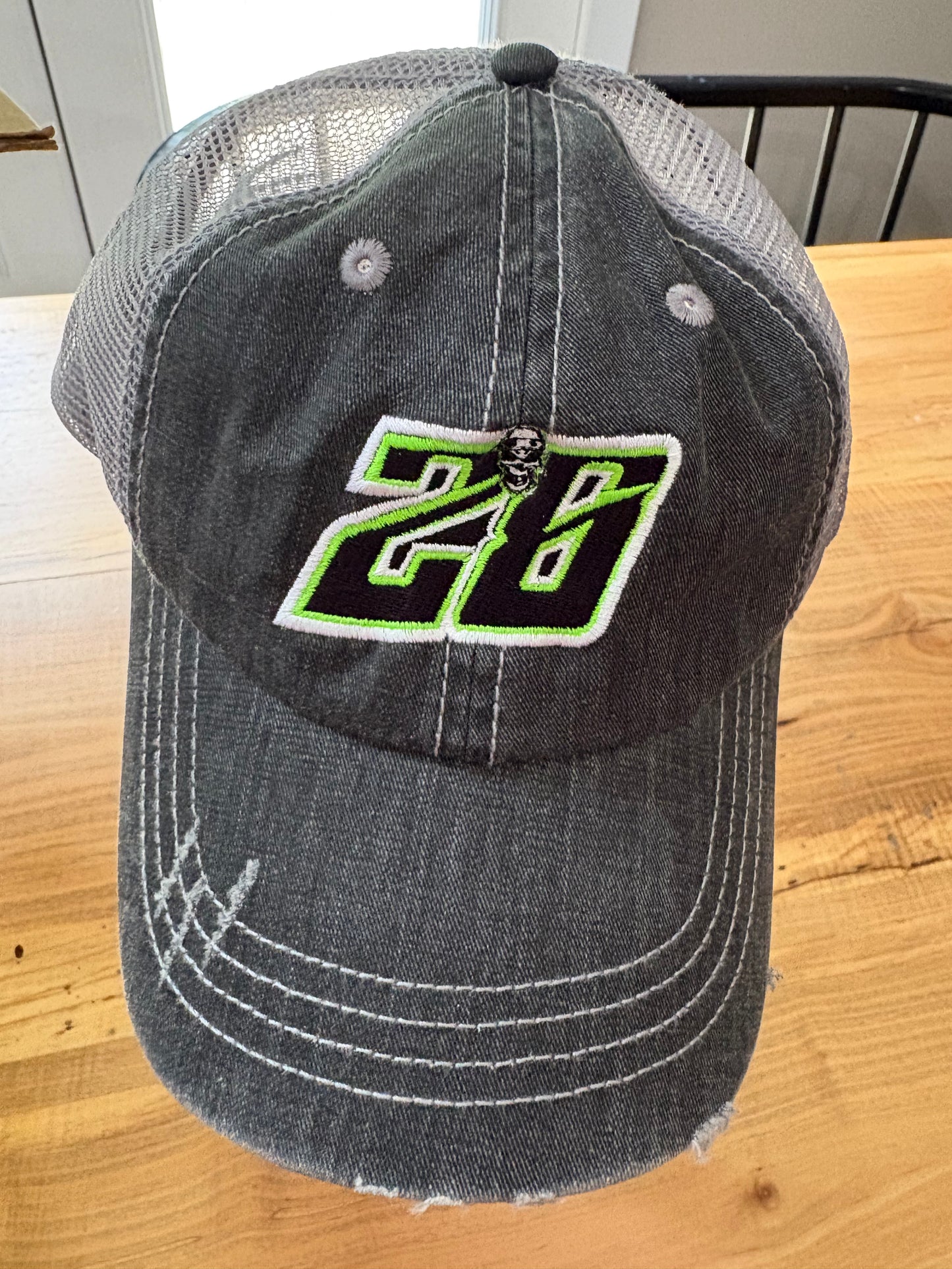 Distressed 28 Logo Gray Hat