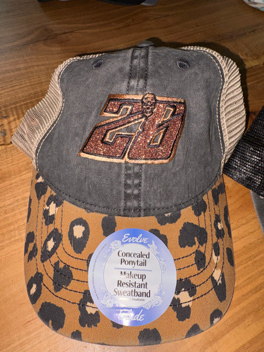 Ladies "Sparkle and Shine" Animal Print Hat Brown/Black LIMITED INVENTORY!!!