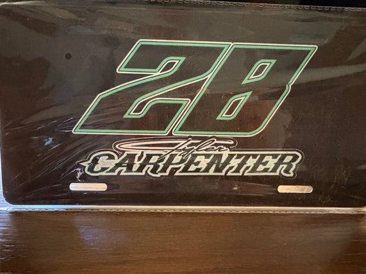 License Plate Autograph and Number Black/White/Green