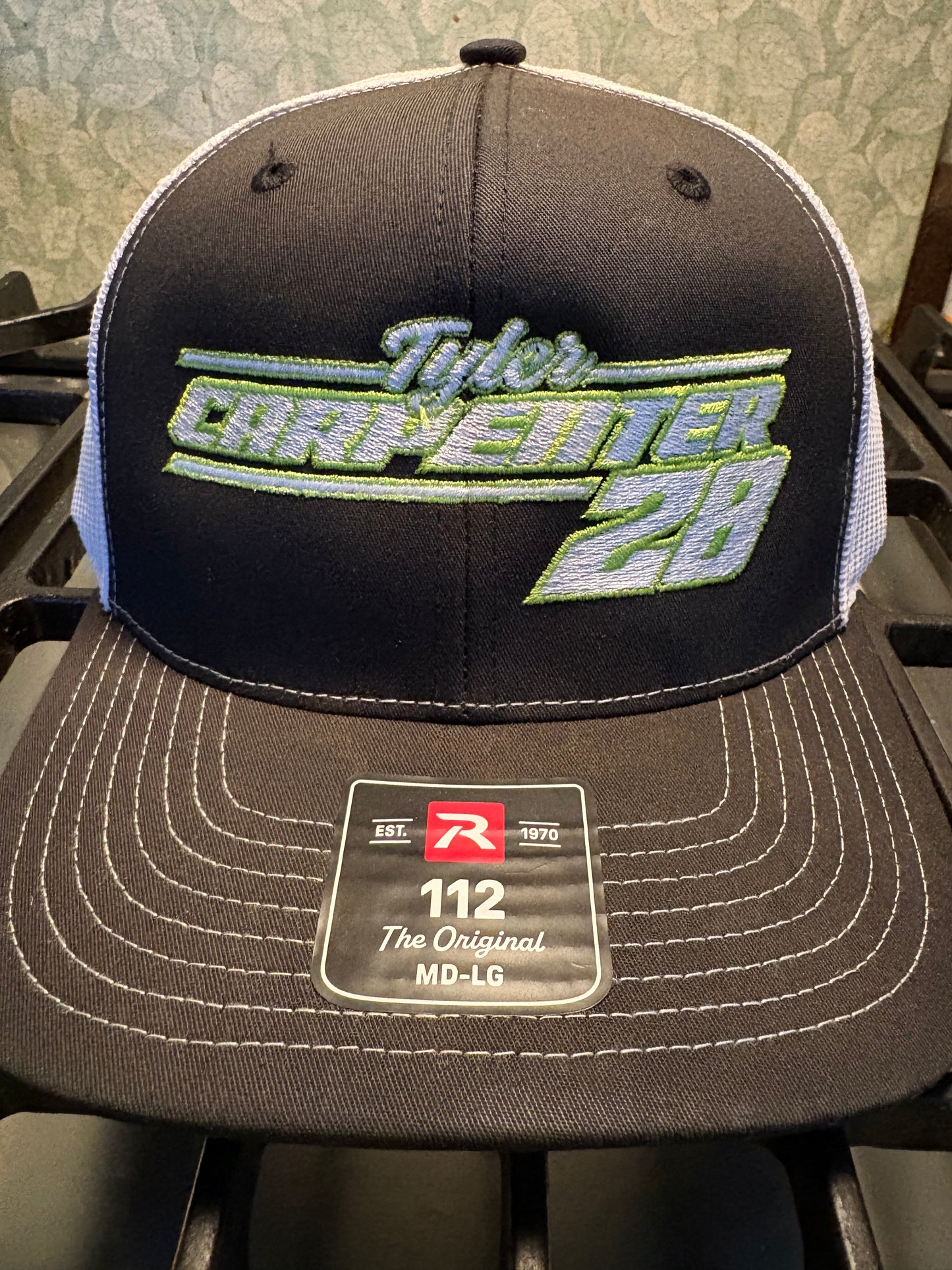 Hat Richardson 112 Name Number Black/White/Green