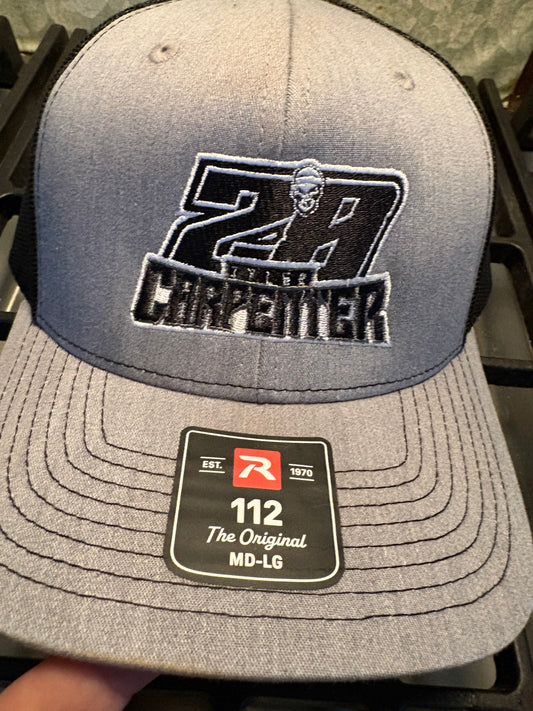 Hat Richardson 112 Name Number Gray/Black w/White & Black