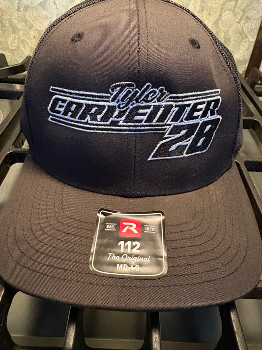 Hat Richardson 112 Number and Name Black/Black w/white