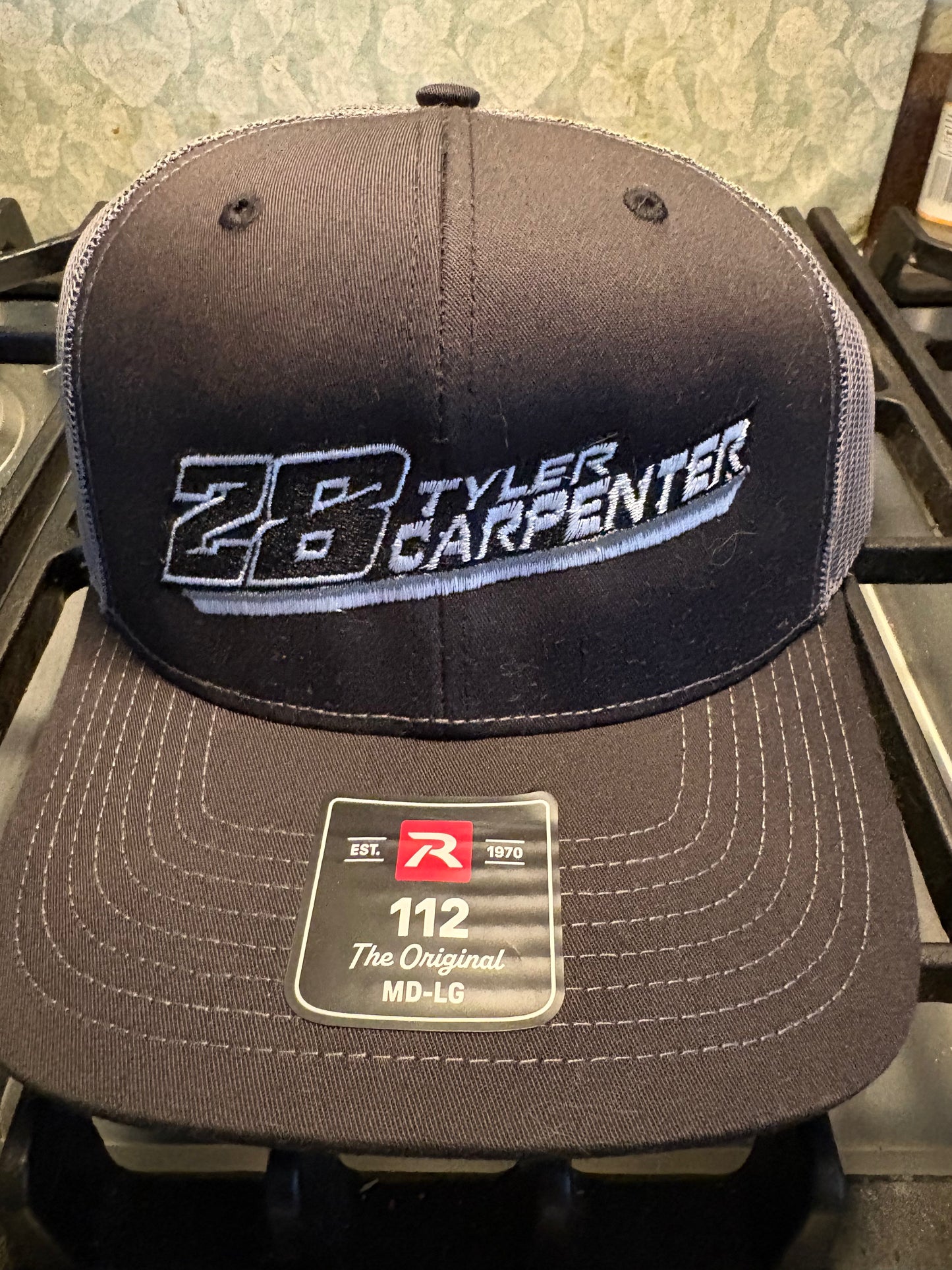 Hat Richardson 112 Diagonal Name Black/Gray w/Wh/Gray