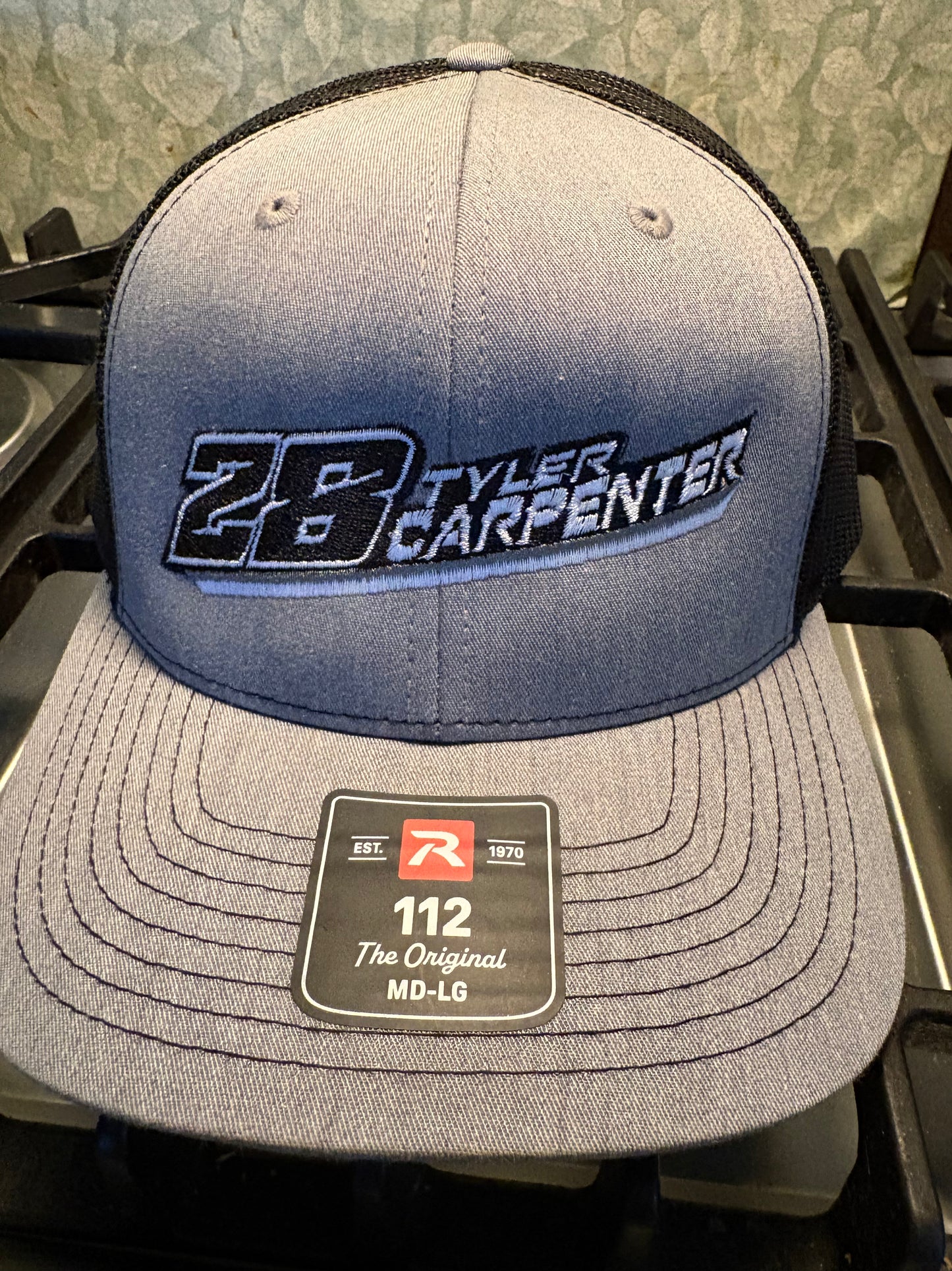 Hat Richardson Diagonal Name 112 Gray/Black w/White