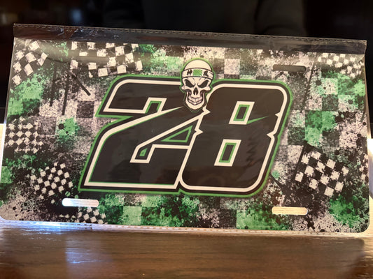 License Plate Checkered Splatter