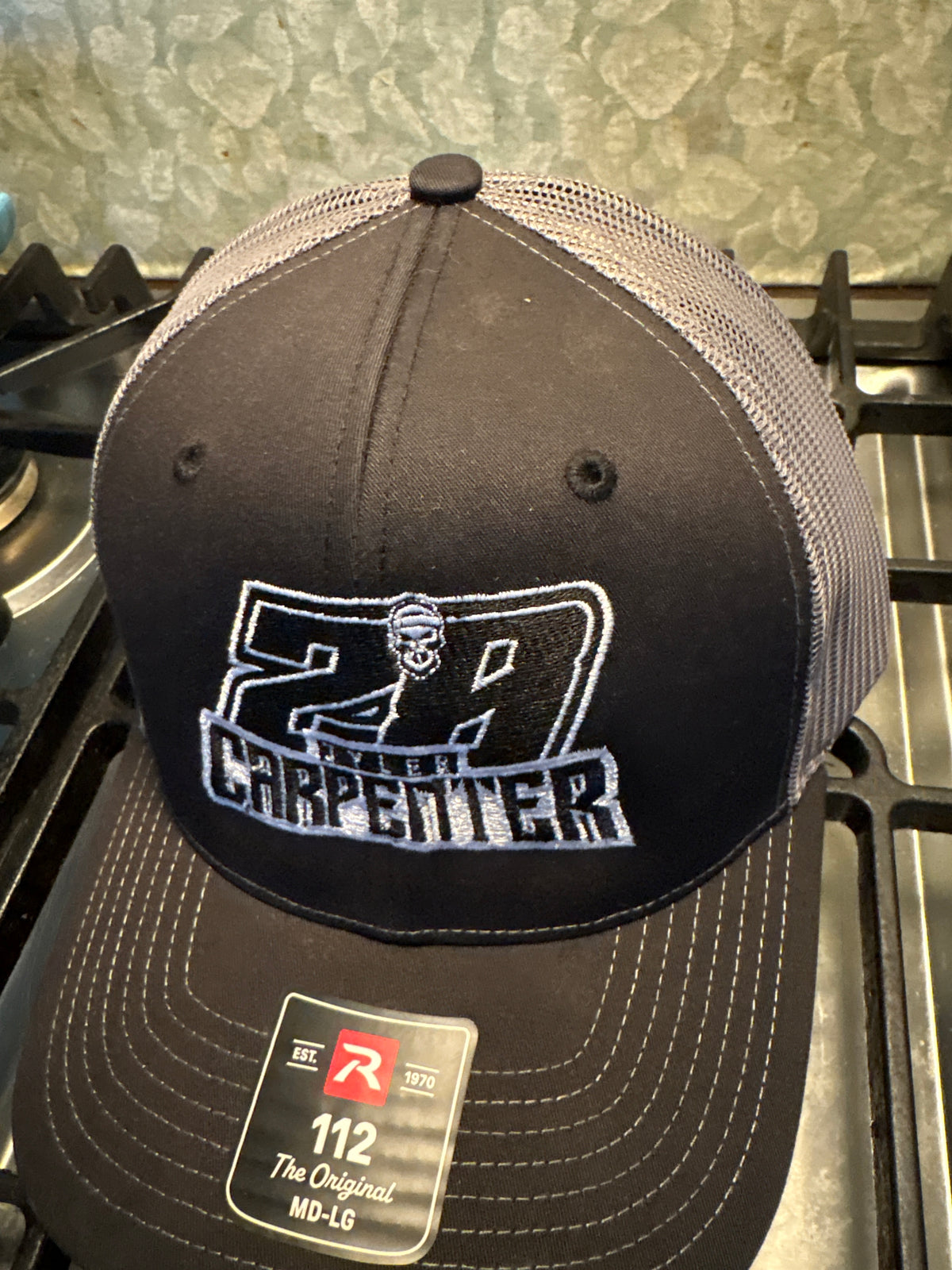 Hat Richardson 112 Name Number Black/Gray w/White